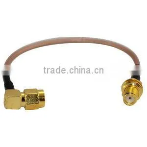 FPV Antenna Accessory RF Coaxial Wire RG316 Cable 10CM SMA Female to 90 Degree Right Angled SMA Male thumbnail-1
