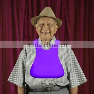 Adult Patient Silicone Bib Apron Vomit Puke Holder Easy Clean Soft Food Grade thumbnail-1