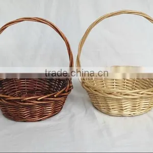Multifuctional Wicker Egg Basket Empty Gift Basket Wicker Flower Basket thumbnail-1