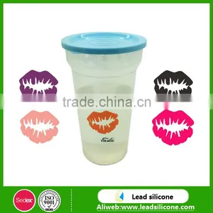 Promotional Party Love Kiss Silicone Wine Glass Markers, Silicone Wine Drink Glass Marker thumbnail-4