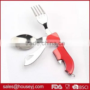 Detachable Picnic Tool Folding Camping Tool Portable Stainless Steel Fork Outdoor Tableware Spoon & Knife thumbnail-1