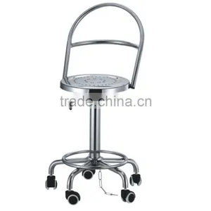 Stainless Steel Lab Stool With Backrest thumbnail-3