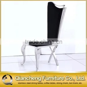 Hot Sale High Black Stainless Steel Dining Chair Banquet Chair thumbnail-1