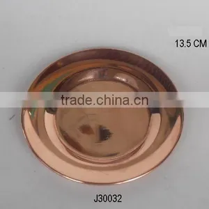 Plain Copper Plate Candle Holder in Mirror Polish Also Available Mat thumbnail-1