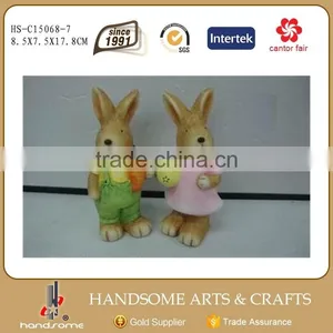 6.8 Inch Ceramic Easter Egg Decoration Lovely Bunny thumbnail-3