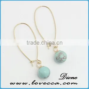 Lovely Gemstone Earrings Turquoise Crystal Point Earrings thumbnail-2