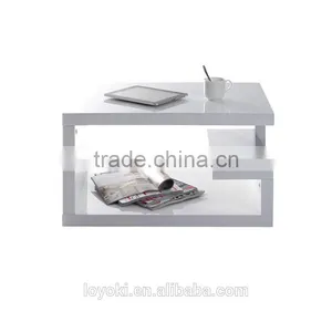 GLOSSY WHITE MODERN COFFEE TABLE REX SOFA SIDE TABLE thumbnail-1