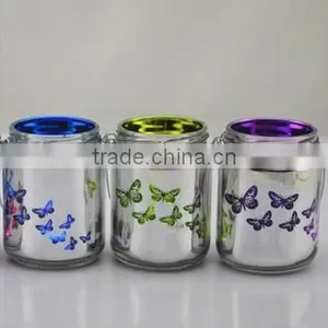 Butterfly Design Mirror Glass Jar Factory Supply thumbnail-2