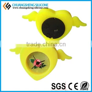 Angel Wings Design Silicone Cover Stocks Free Sample Waterproof Anti-broken Silent Table Alarm Clock thumbnail-3