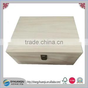 Unfinished Pine Wood Material Wooden Packing Box With Lock thumbnail-1