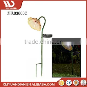 Mini Glass Metal Bell Flower Garden Stake Color Changing Led Handpainted Polyresin Figurine Solar Powered Light thumbnail-3