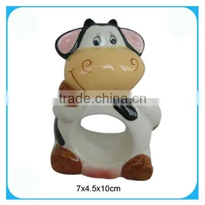 Enamel Kitchenware Ceramic Cow Napkin Ring thumbnail-1