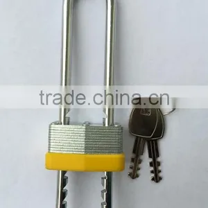 Pin Tumbler Laminated Steel Padlock With Removable Adjustable Long Shackle thumbnail-1