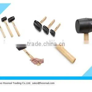 New 8 oz Rubber Mallet Hammer Hard Wood Handle Long Handle Tools Home Craft Black thumbnail-1
