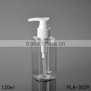 2017 Hot New Products Cosmetik Packaging Clear Empty 120ml Plastic Pet Square Bottle Pump Wholesale thumbnail-6