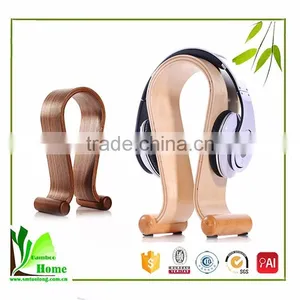 China Manfacturer Natural Bamboo Cheap Headphone Stands thumbnail-1