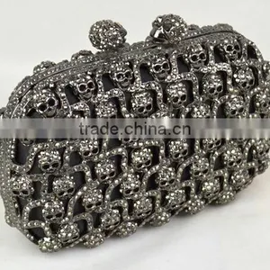 Skull Diamond Evening Bag Bat Handle Evening Bag Hand Bag thumbnail-1
