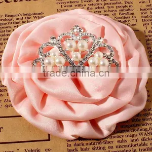 Satin Hanmade Rose Flower With Crown for Kids Hair Accessories thumbnail-6
