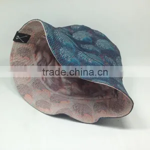 Wide Brim Printed Bucket Hat Custom Double Sided Hat Reversable Hat thumbnail-1