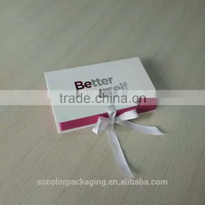 High Quality Luxury Beautiful Custom Logo Ribbon Magnet Folding Boxes thumbnail-1
