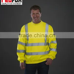 hi Vis Reflective Safety Mens Custom Sweatshirt thumbnail-1