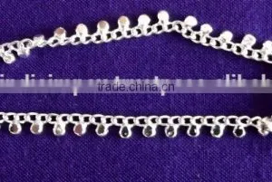 SILVER TONE PAISLEY Chain Payal ANKLETS Feet Bracelet PAIR thumbnail-2