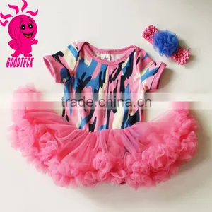Wholesale Baby Girls Clothes Short Sleeve Camouflage Dress thumbnail-4