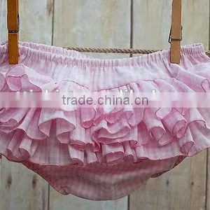 New Design Kids Boutique Clothing Baby Cotton Diaper Cover Bloomers Baby Girl Soft Gingham Underwear Ruffle Shorts thumbnail-2