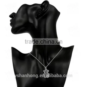 Fashion 925 Silver Bear Pendant Sautoir Wholesale Creative Hollow Out thumbnail-4