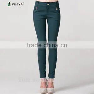 Elegant Women Casual High Waisted Slimming Pants With Side Pockets thumbnail-1
