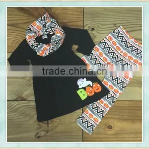 Wholesale 2017 Kids Halloween Costumes Black Gost Embroidery Pattern Pumpkin Grimace Pants thumbnail-1