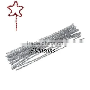 Lowest Prices Silvery Christmas Chenille Stick Pipe Cleaner Craft 30cm thumbnail-1