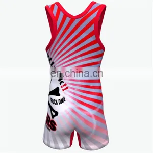 Sublimated Cool Cheap Wrestling Singlets for Sale thumbnail-4