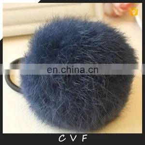 8cm Real Rabbit Fur Ball/bobble Girl Hairband for Fashion Decoration Accessory thumbnail-1