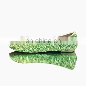 Green Pearl Bridal Classic Open /peep Toe Flats Offer Drop Ship thumbnail-2