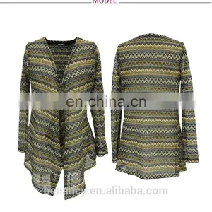 Women's Sleeveless Shawl Cardigan Zigzag Drape Hem Lightweight Cardigan thumbnail-3
