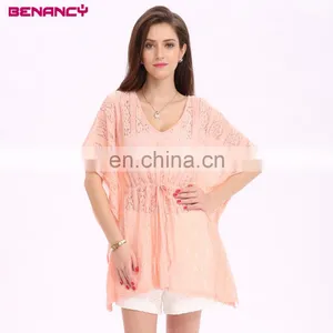 Jacquard Lace Woman Summer Crochet Kaftan Poncho Beach Wear thumbnail-1