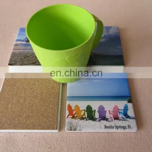 Square Customized Heat Transfer Absorbent Ceramic Beer Coasters With Logo thumbnail-3