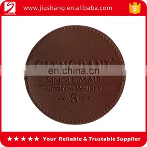 Factory Supply Leather pu Coaster With Debossed Logo thumbnail-1