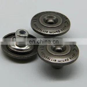 Wholesale Shiny Silver Mushroom Round Metal Jeans Buttons for Jeans thumbnail-5