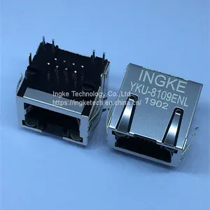 Ingke YKU-8109ENL 100% Cross 615008137421 1 Port Through Hole Tab Up RJ45 Jack Modular Connector 8p8c thumbnail-1