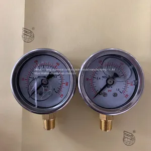 Factory Supply 63mm Hydaulic Oil Bottom Pressure Gauge 1.6Mpa thumbnail-1