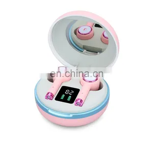 Беспроводные наушники Bluetooth TWS с зарядным футляром, наушники с фонарем и зеркалом для iOS и Android thumbnail-1