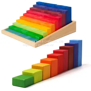 Custom Baby Educational Wooden Rainbow Step Unit Blocks | Natural Toys & Crafts thumbnail-1