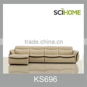 Heated Yellow Leather Furniture I Shaped Sofa Set thumbnail-1