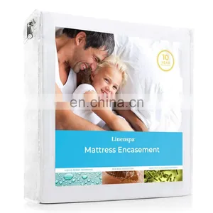 Blocks Out Liquids Custom Waterproof Bed Bug Proof Protector Zippered Waterproof Mattress Encasement Plastic Bed Cover Sheets thumbnail-1