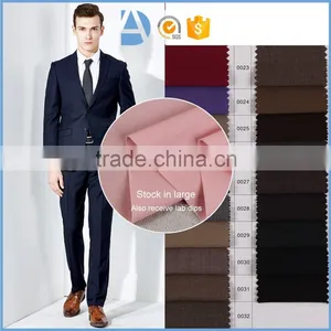 Stock Cheap High Quality Twill Shiny Dyeing TR Men's Suit Fabric for Business Suit Quality Choice thumbnail-1