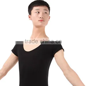 Comfortable Cotton Short Sleeve and Ancke Length Ballet Dance and Gymnastics Unitard For Men thumbnail-5
