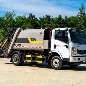 Compression Garbage Truck Large Volume Rear Hanging Bucket Garbage Collection Truck Self-loading and Self-unloading thumbnail-1