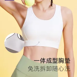Hot Sale Sports Bras for Women High Support Moulded Cup Racerback High Impact Workout Crop Tops for Women Large Bust thumbnail-1